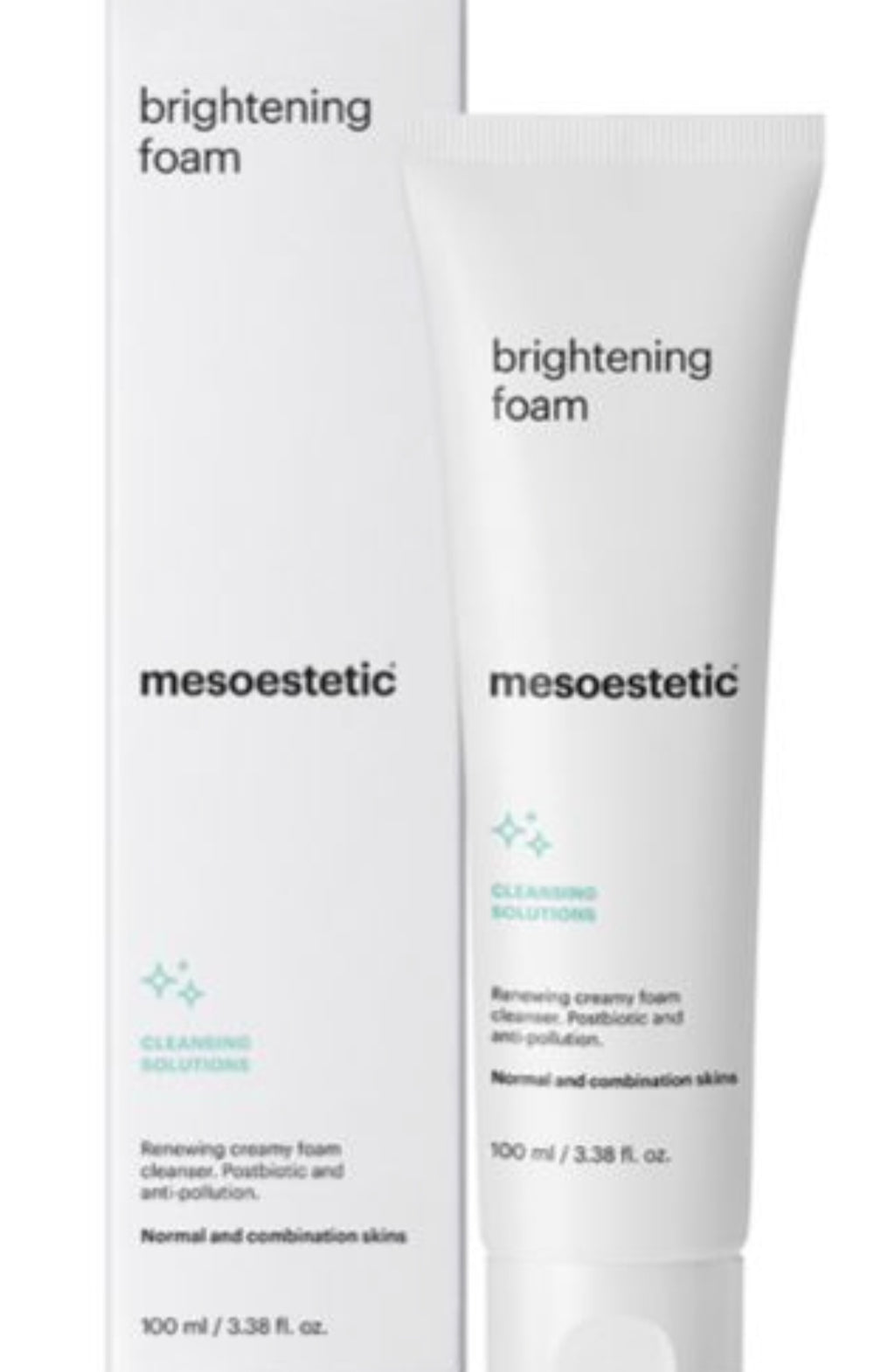 BRIGHTENING FOAM, cleansing solution. Creamy cleansing foam with AHA’s. (Mesoestetic)