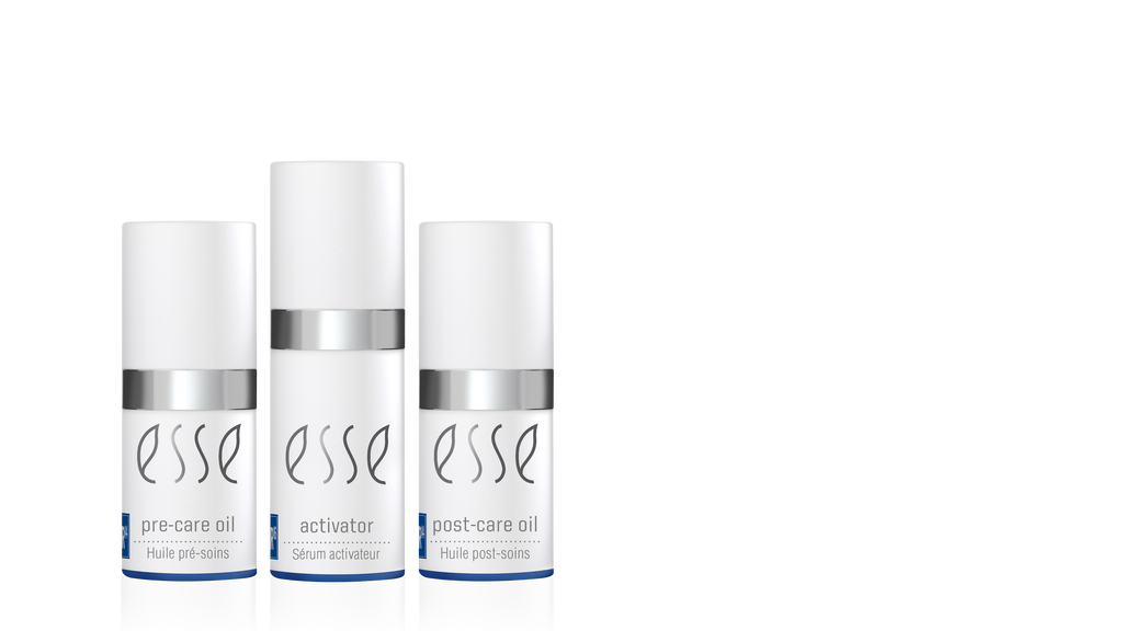 PRE- og POST-Care Oil + Activator, Esse Aesthetic – Profesjonell forberedelse og etterpleie