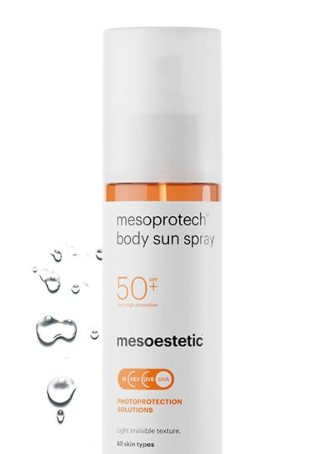 BODY SUN SPRAY. SPF50+ body photoprotection in spray format. (Mesoestetic).