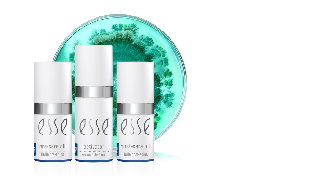 PRE- og POST-Care Oil + Activator, Esse Aesthetic – Profesjonell forberedelse og etterpleie