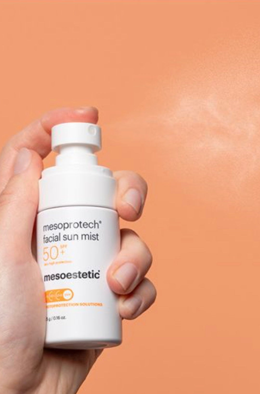 FACIAL SUN MIST 50+. SPF50 anti-ageing facial sun mist. (Mesoestetic)