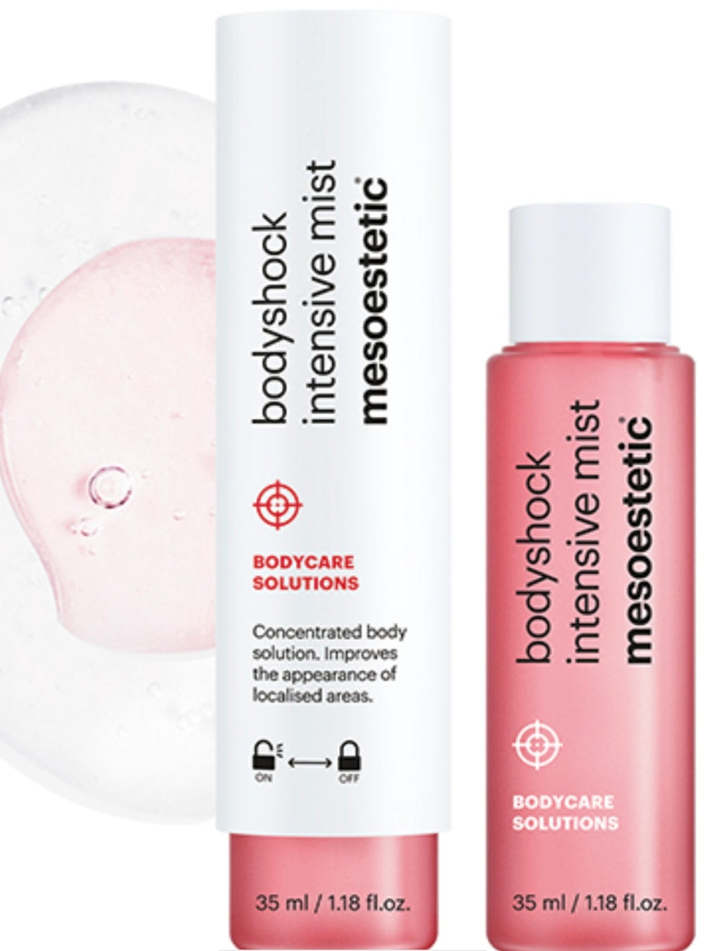 BODYSHOCK INTENSIVE MIST. Two-phase mist concentrate for trouble areas like the abdomen and hips. (Mesoestetic)