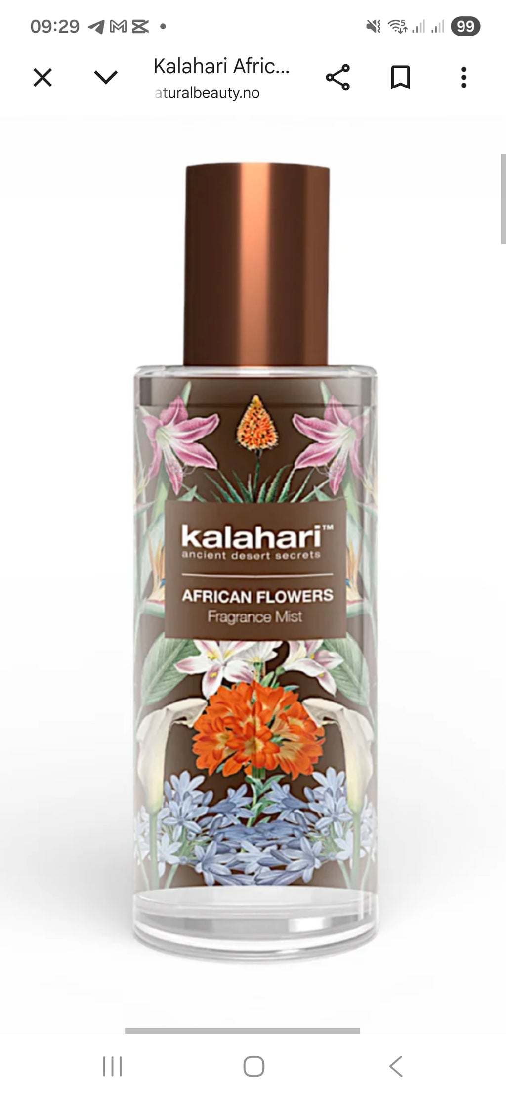 Kalahari African Flowers Hair & Body Mist 200ml – Luksuriøs duftmist til hår og kropp