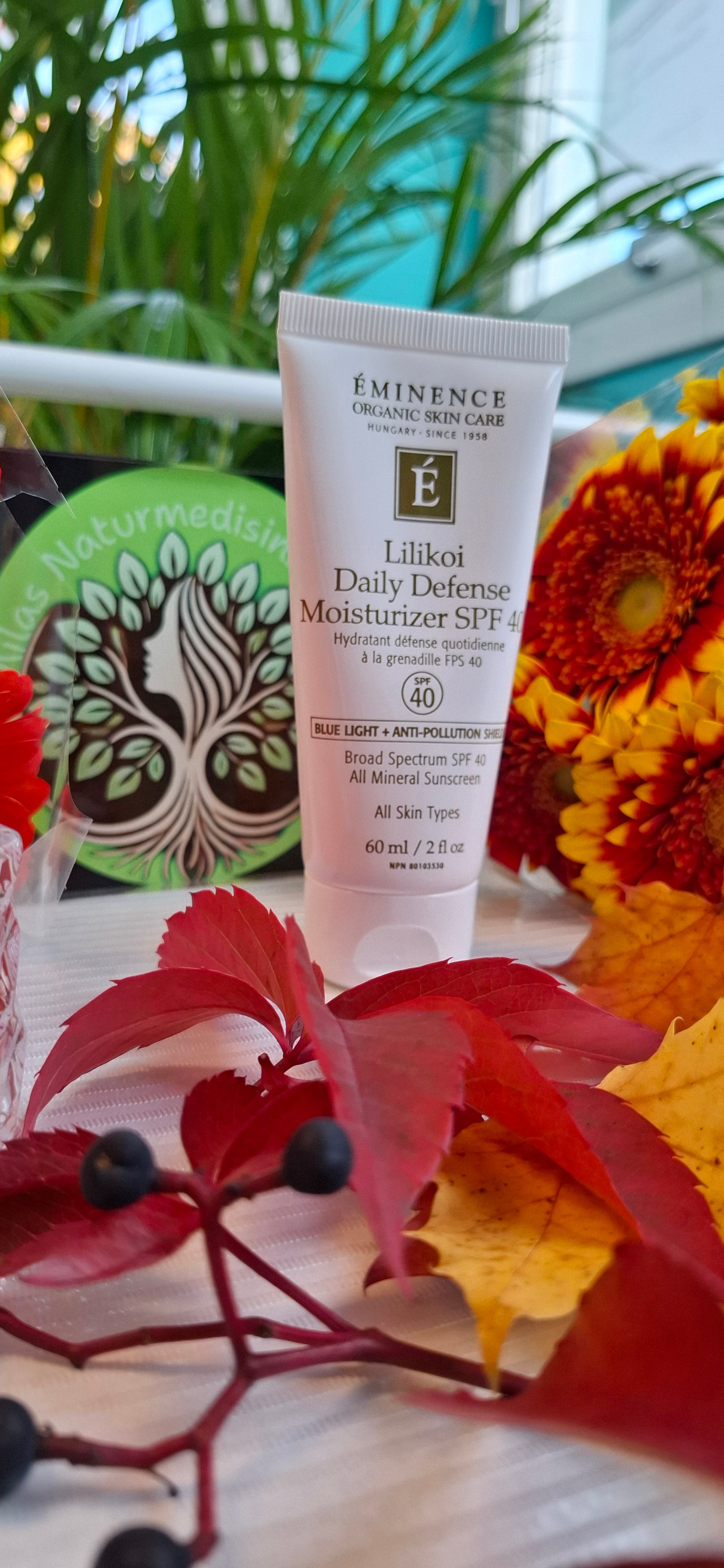 LiLiKOi LiGHT DEFENCE MOISTURISER, SPF 40. Ant-pollution  Med Broad spectrum SPF 40 mineral sunscreen. (Eminense Organics Skincare).